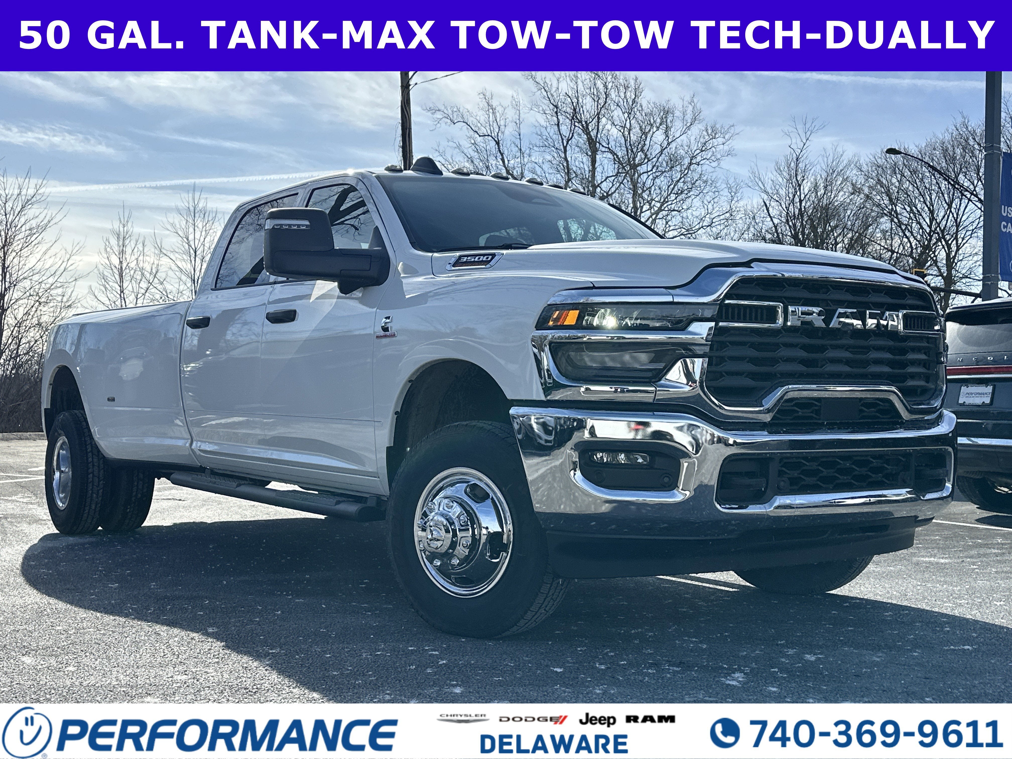 2026 RAM 3500 Tradesman in Bright White Clearcoat — front three-quarter view