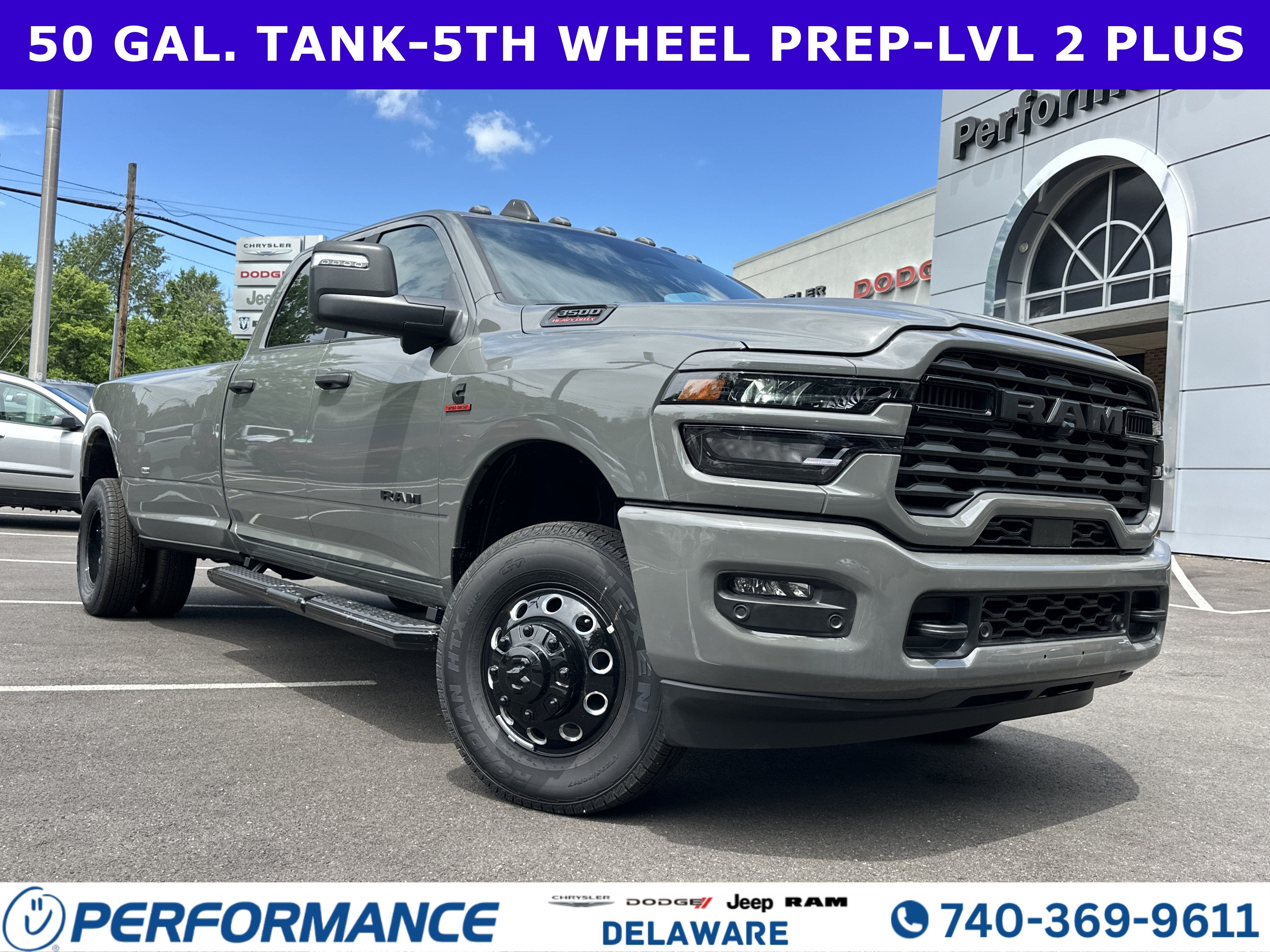 2026 RAM 3500 Big Horn in Ceramic Gray Clearcoat — front three-quarter view