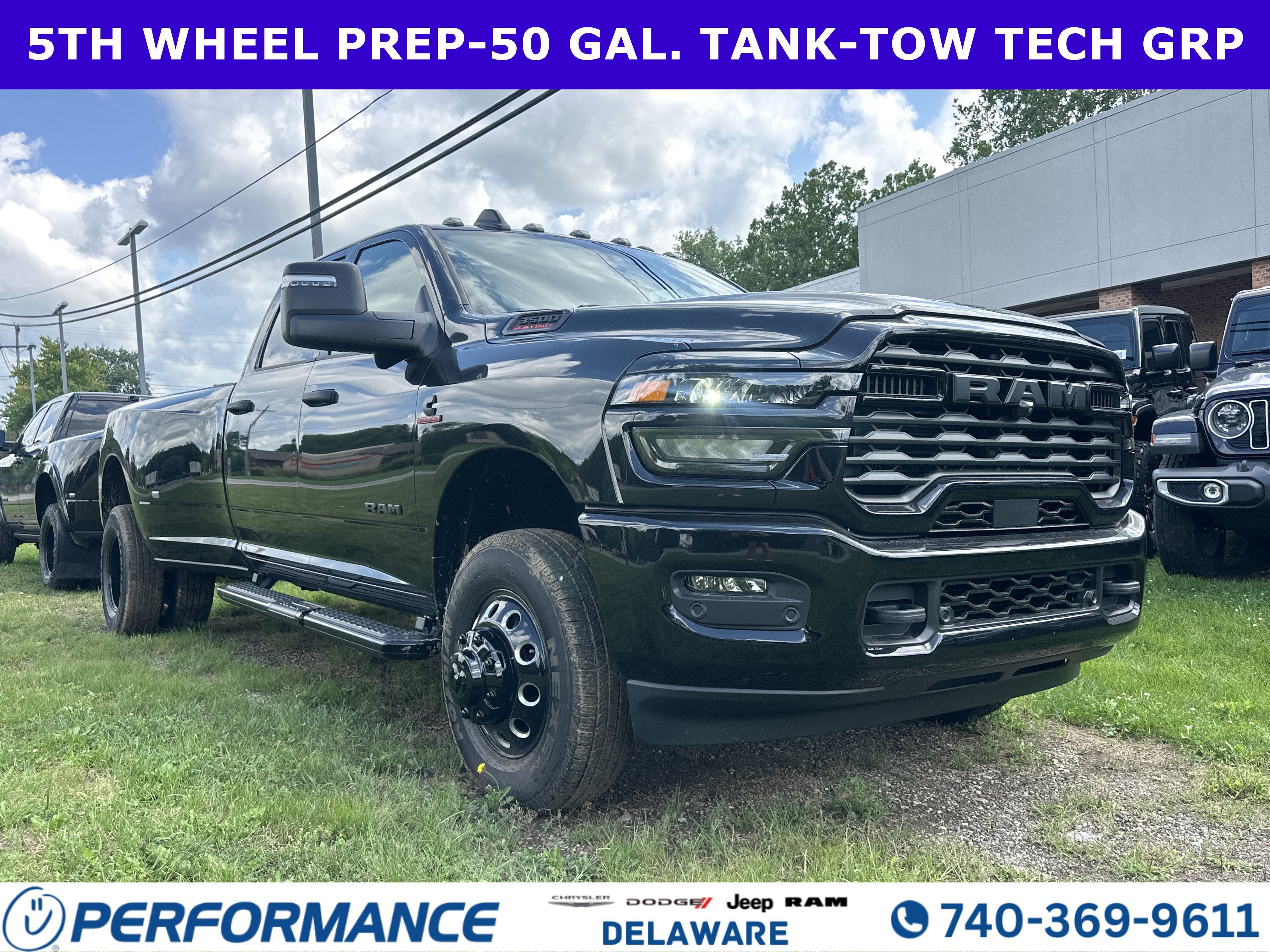 2026 RAM 3500 Big Horn in Diamond Black Crystal Pearlcoat — front three-quarter view