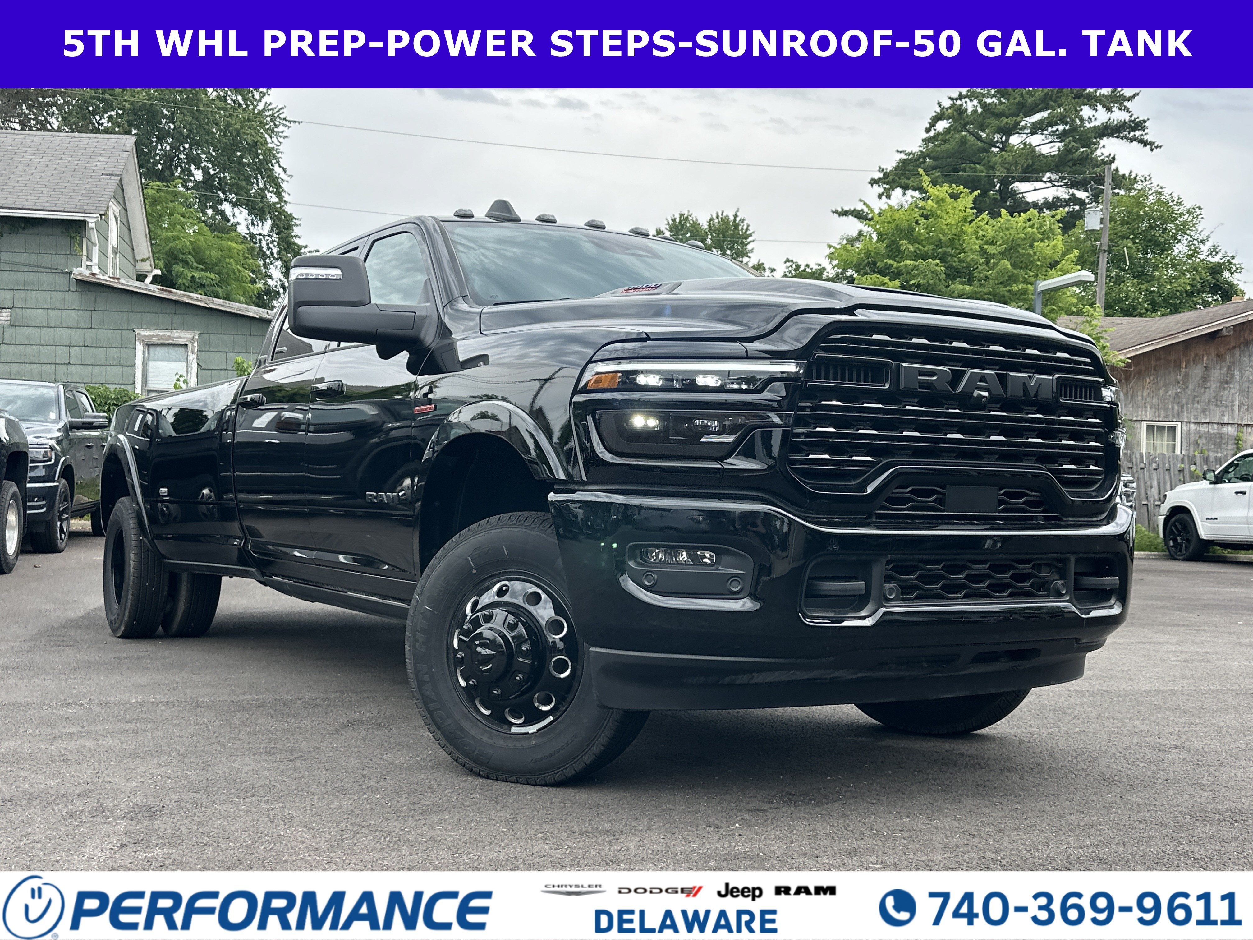 2026 RAM 3500 Limited in Diamond Black Crystal Pearlcoat — front three-quarter view