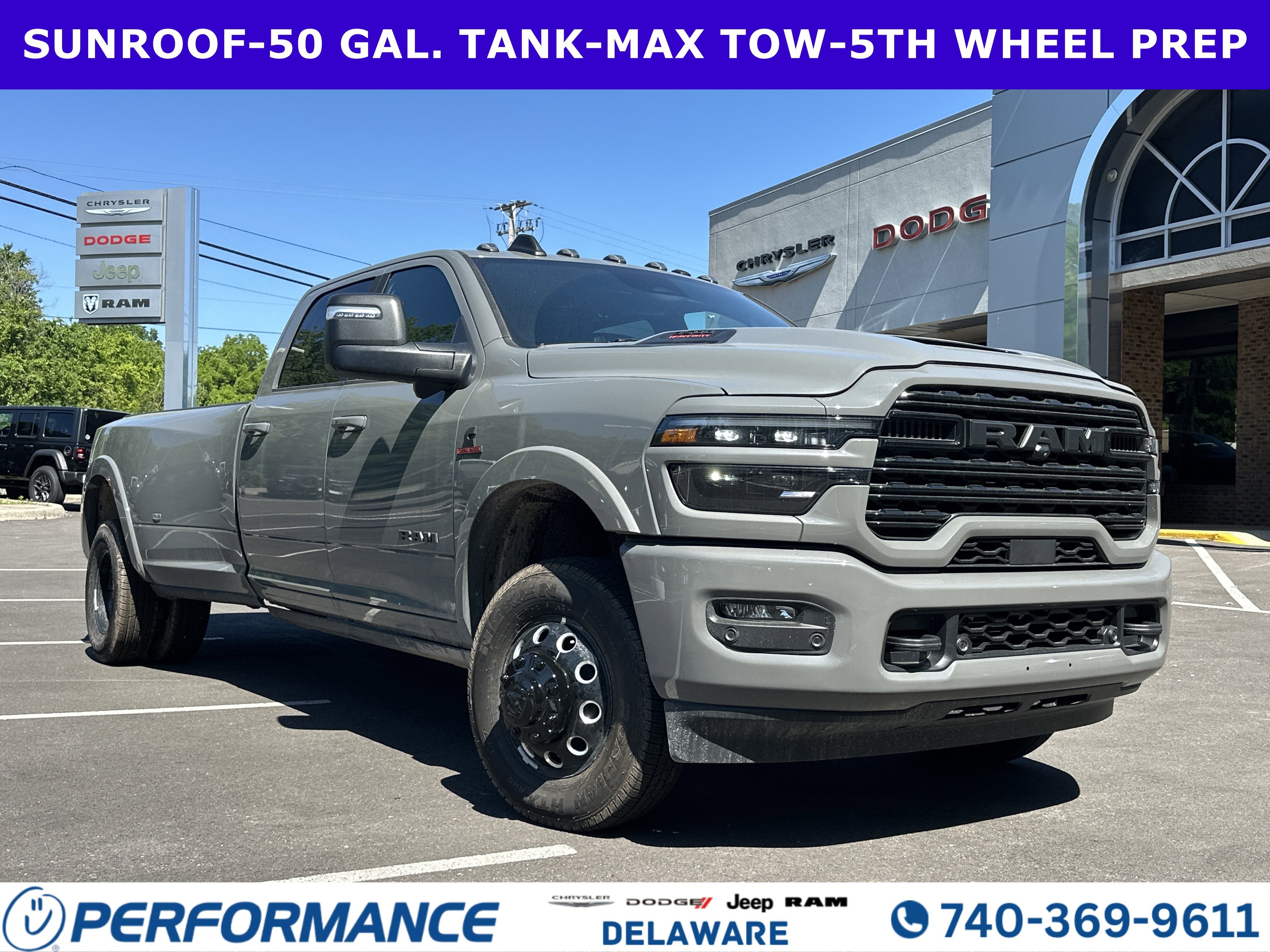 2026 RAM 3500 Limited in Ceramic Gray Clearcoat — front three-quarter view