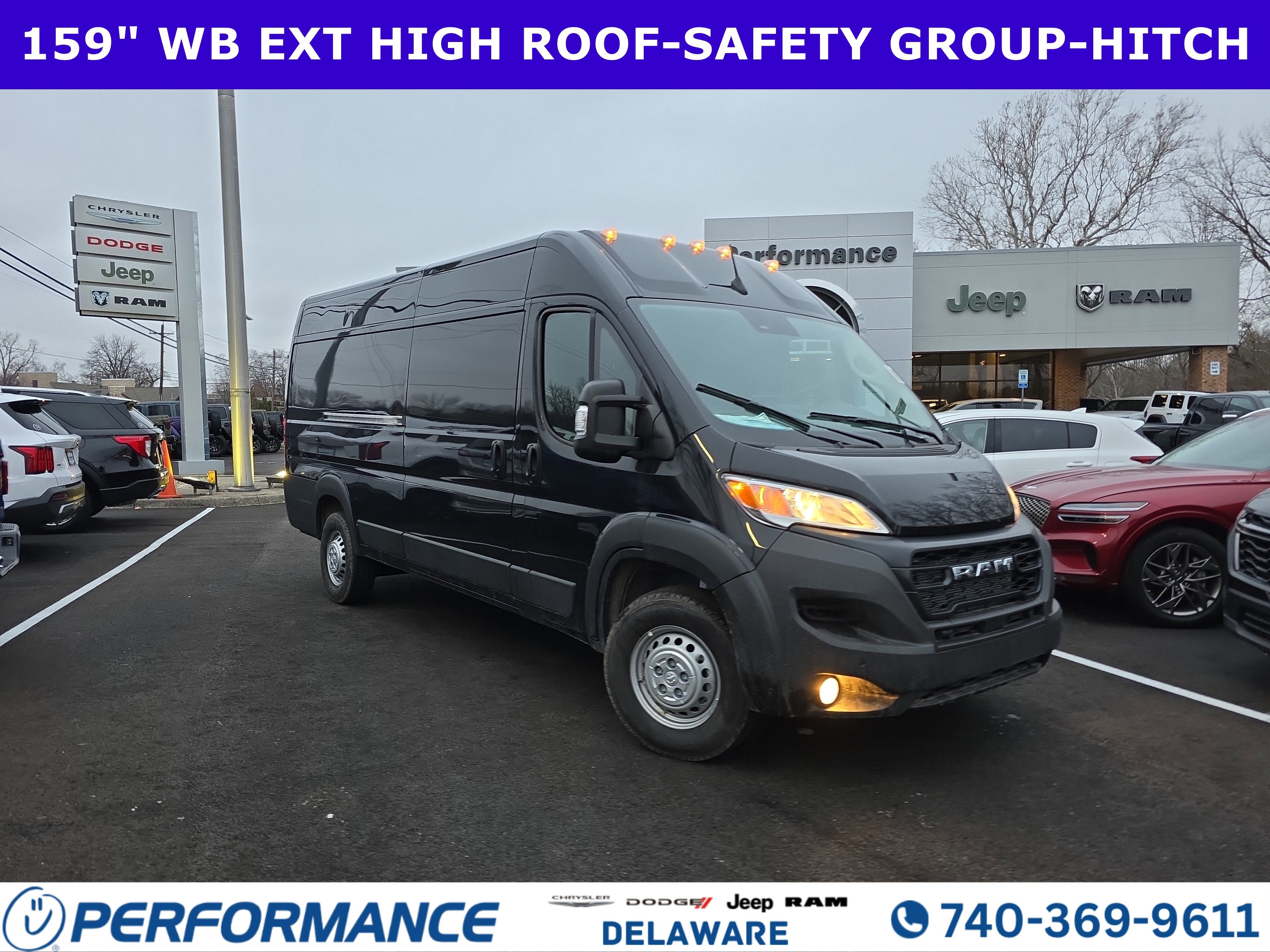 2026 RAM ProMaster 3500 High Roof in Black Clearcoat — front three-quarter view