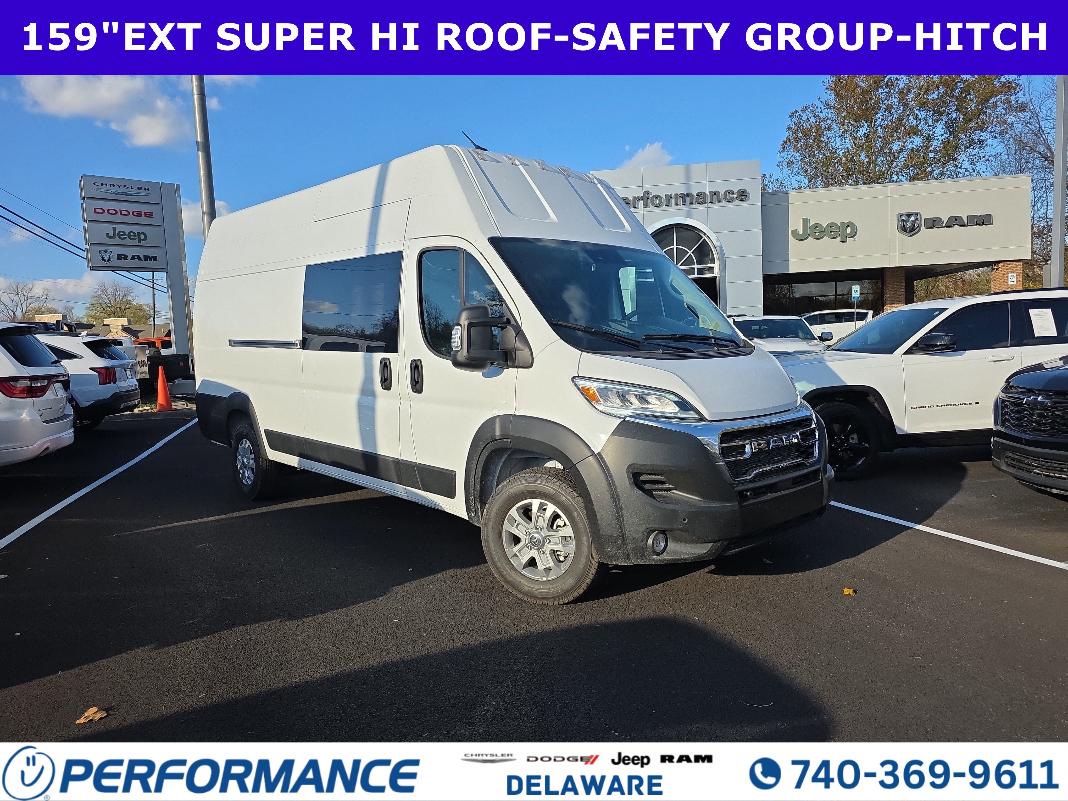 2026 RAM ProMaster 3500 Super High Roof in Bright White Clearcoat — front three-quarter view