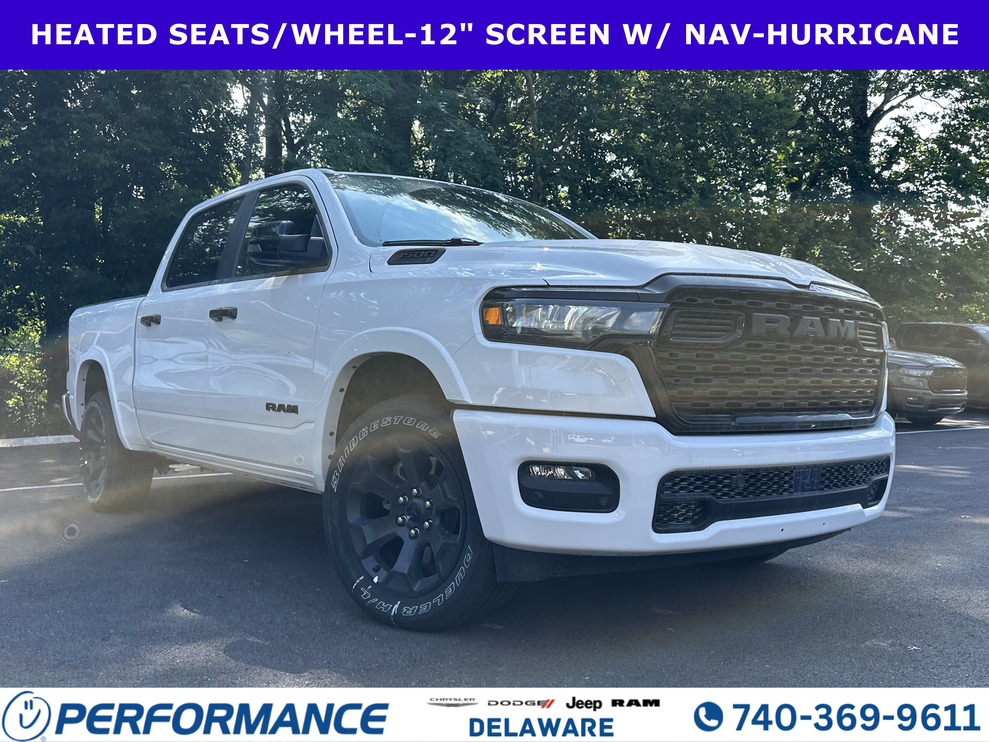 2026 RAM 1500 Big Horn in Bright White Clearcoat — front three-quarter view