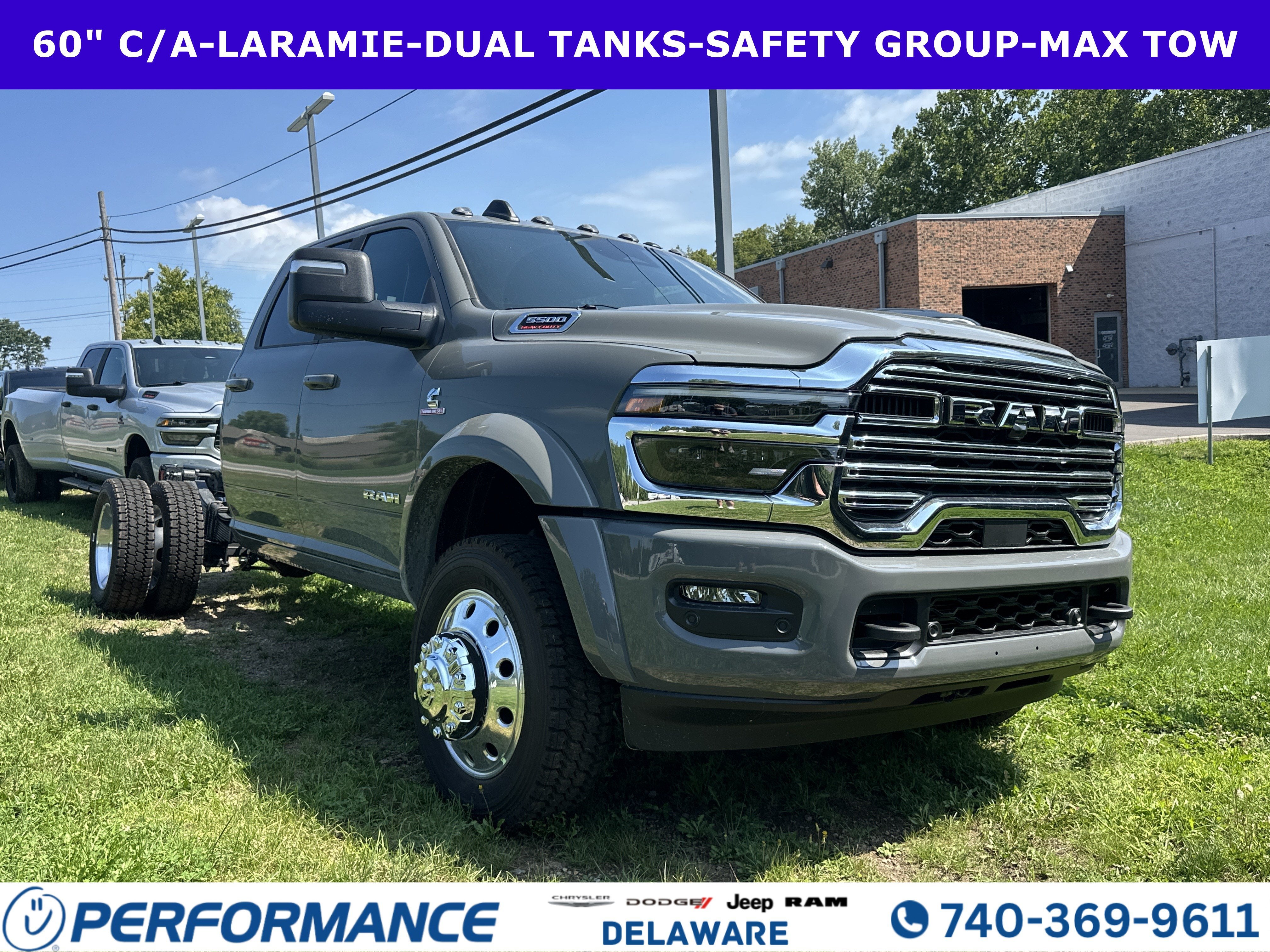 2026 RAM 5500HD Laramie in Ceramic Gray Clearcoat — front three-quarter view