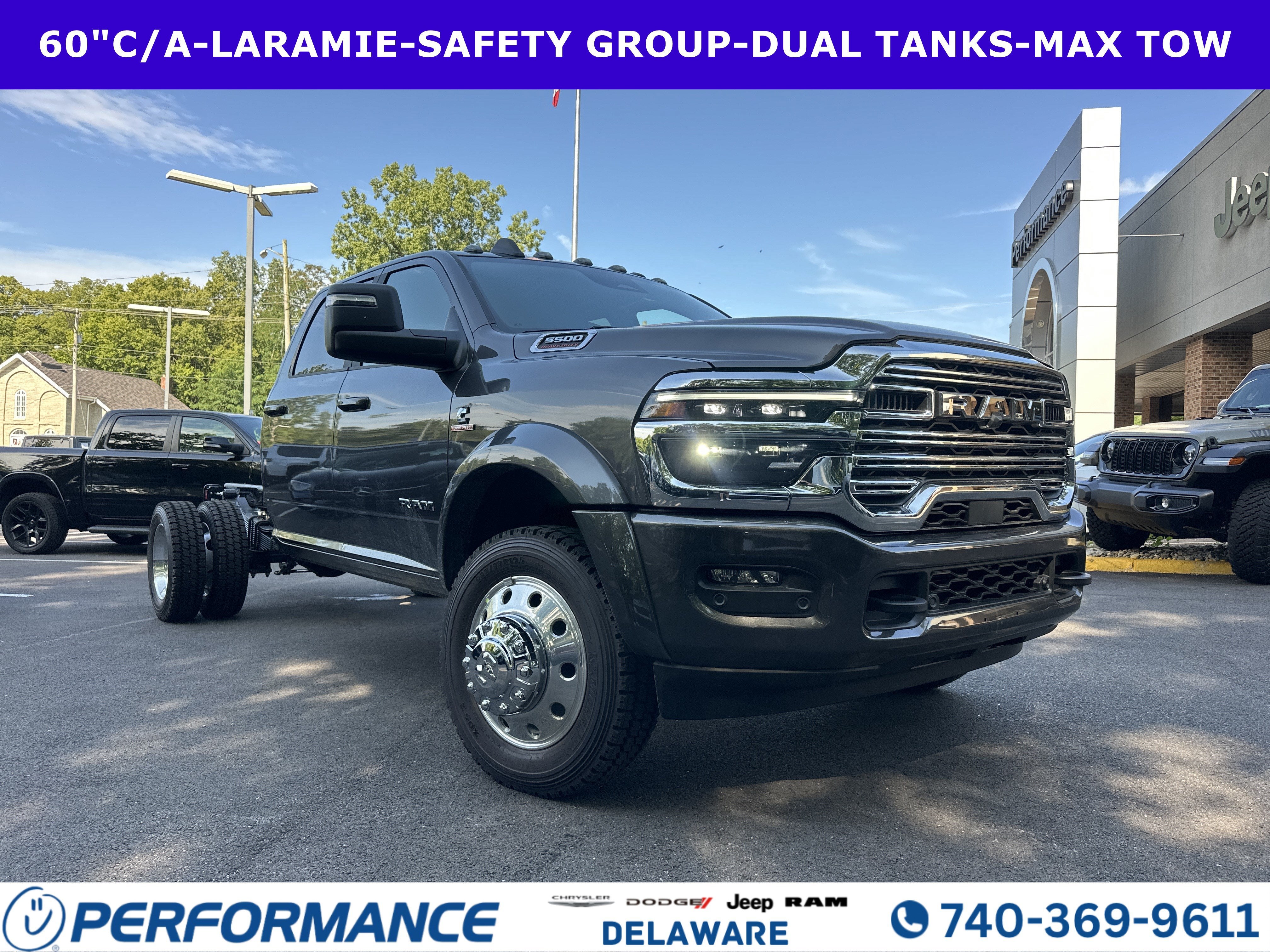 2026 RAM 5500HD Laramie in Granite Crystal Metallic Clearcoat — front three-quarter view