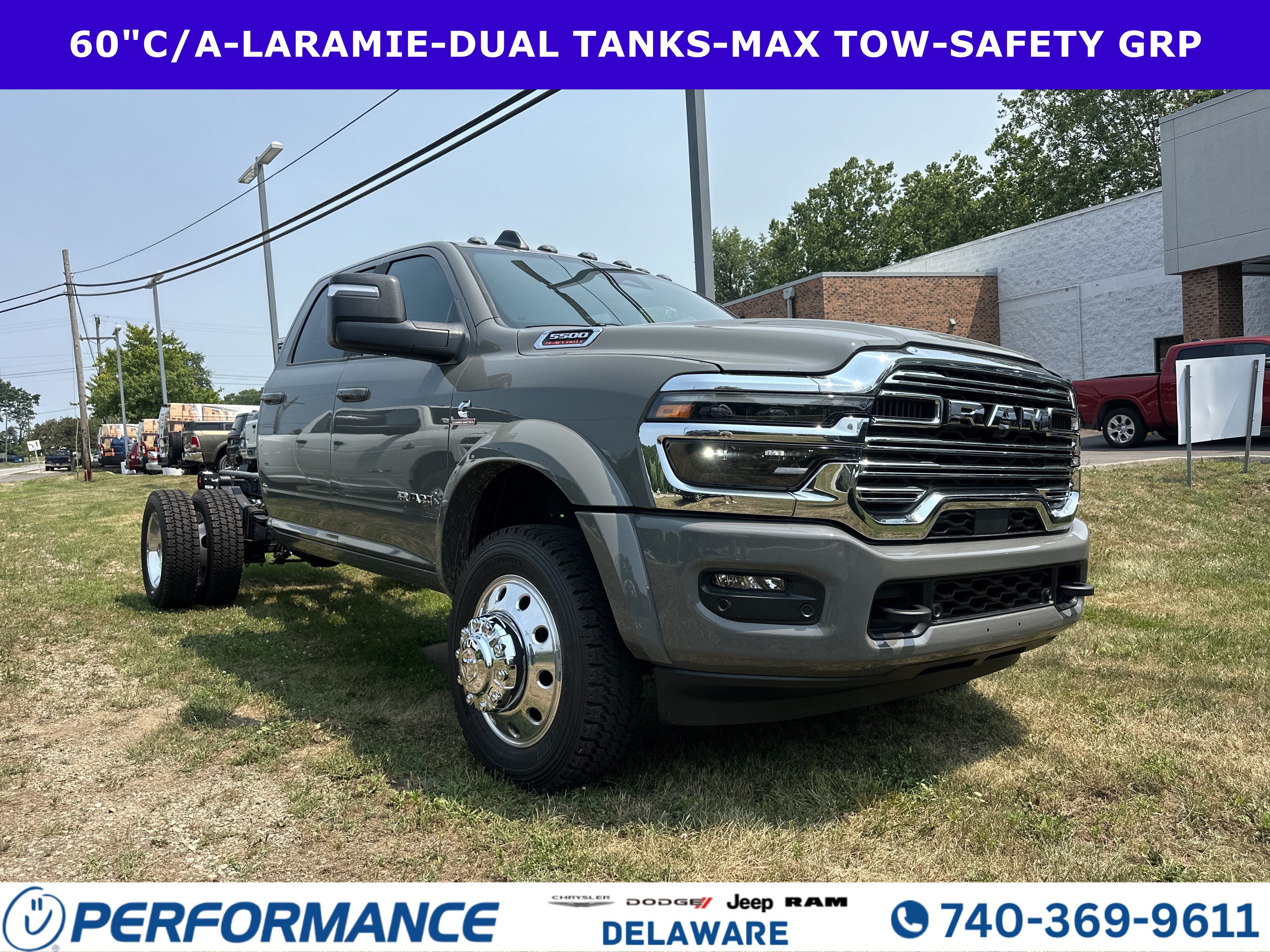 2026 RAM 5500HD Laramie in Ceramic Gray Clearcoat — front three-quarter view