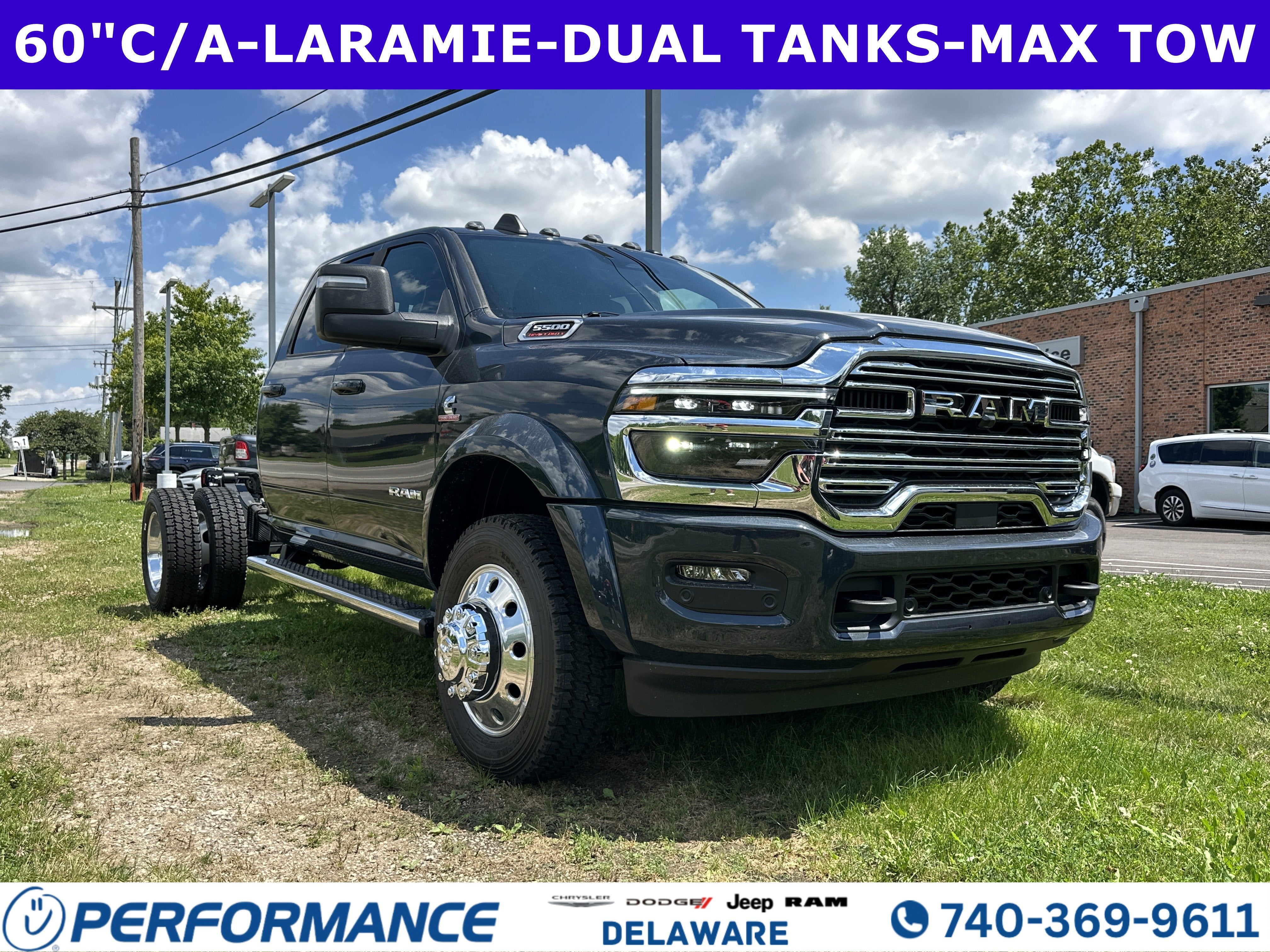 2026 RAM 5500HD Laramie in Forged Blue Metallic — front three-quarter view