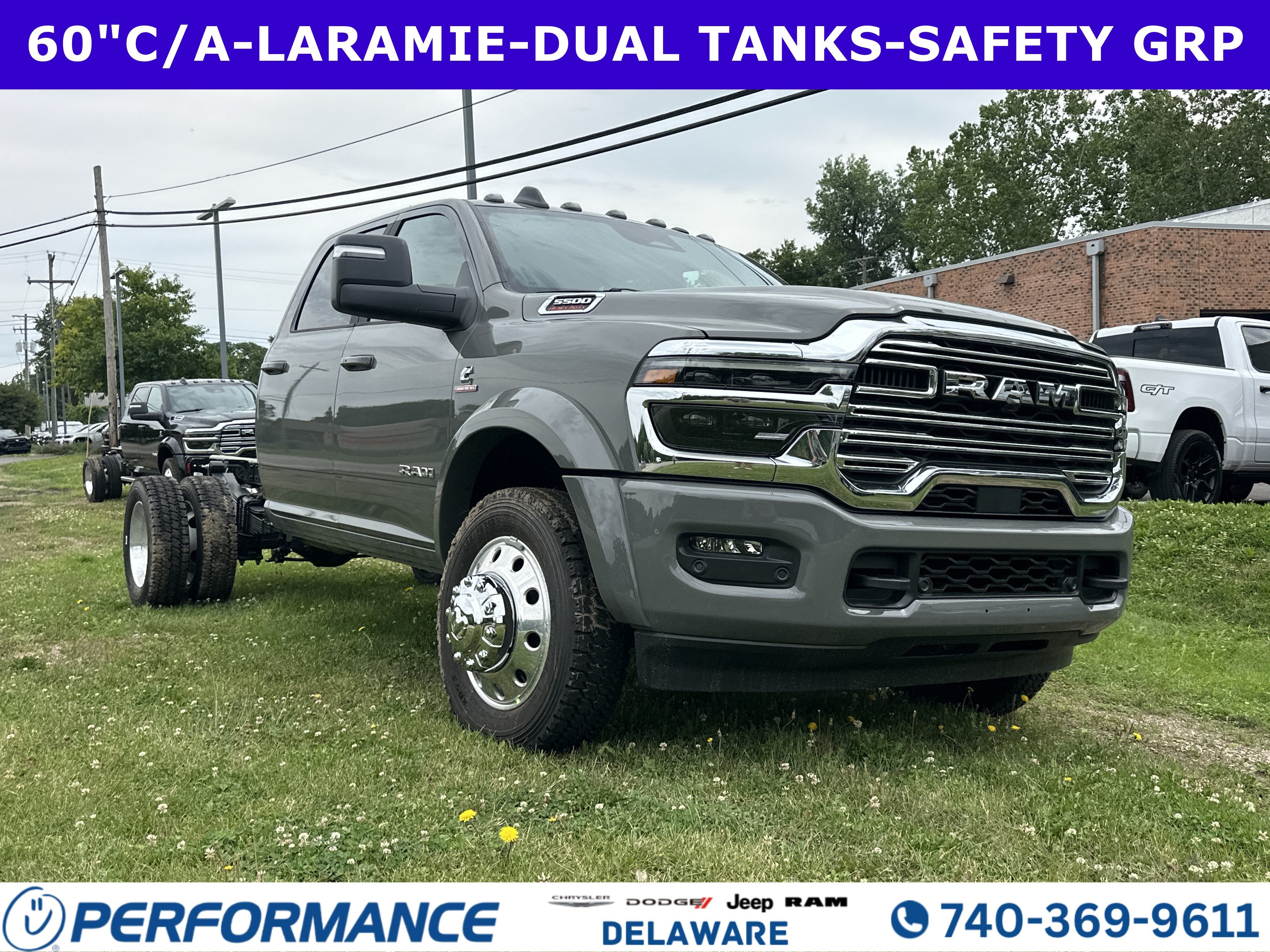 2026 RAM 5500HD Laramie in Ceramic Gray Clearcoat — front three-quarter view