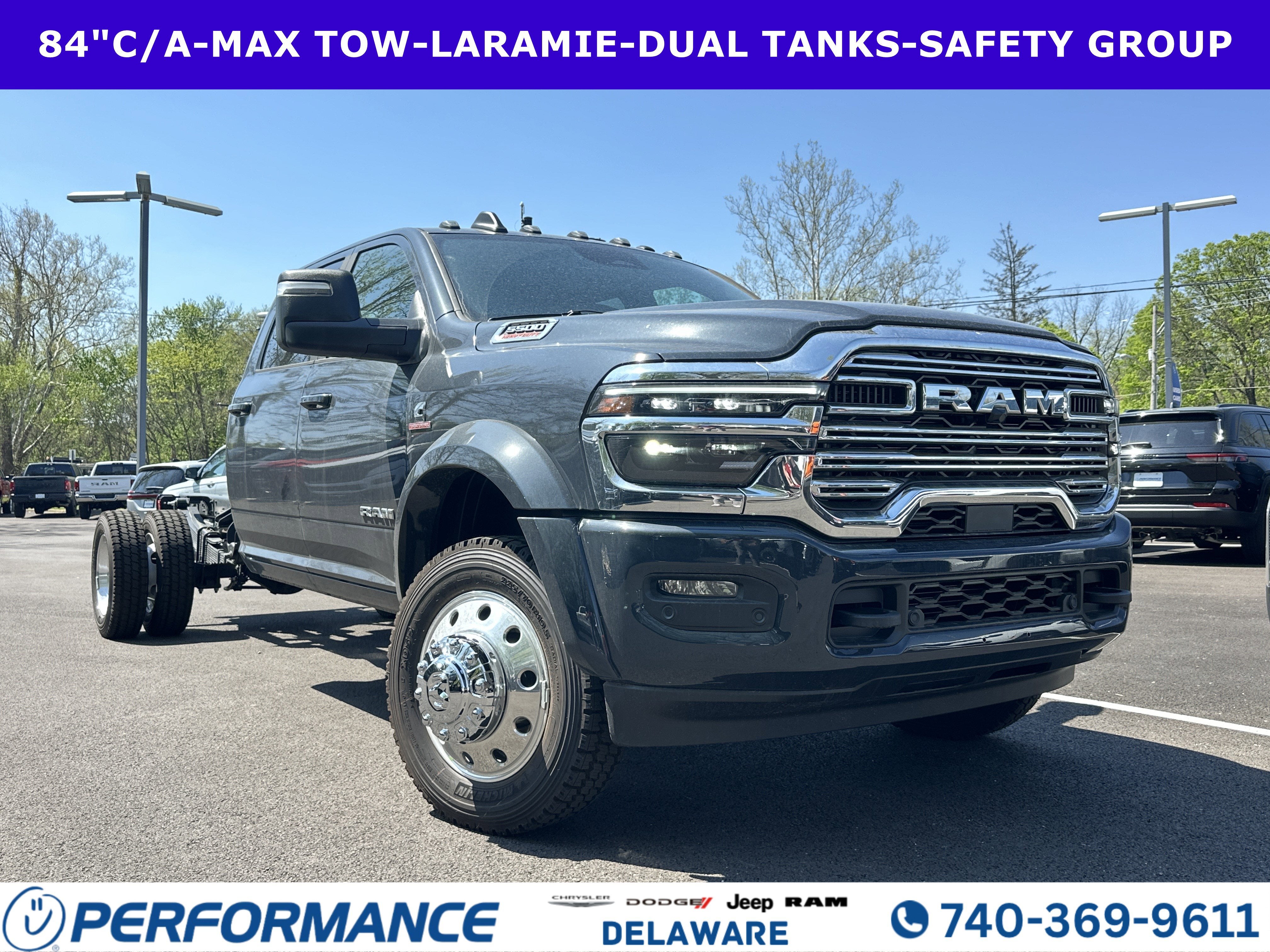2026 RAM 5500HD Laramie in Forged Blue Metallic — front three-quarter view