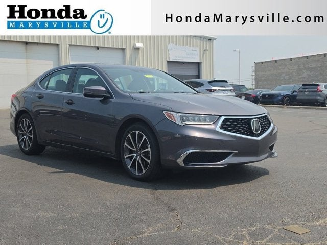 2020 Acura TLX 3.5L V6 in Modern Steel Metallic — front three-quarter view
