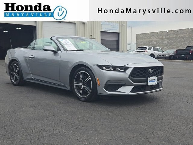 2024 Ford Mustang EcoBoost Premium in Iconic Silver Metallic — front three-quarter view