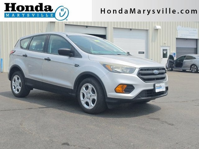 2018 Ford Escape S in Ingot Silver Metallic — front three-quarter view