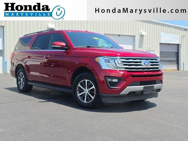 2019 Ford Expedition Max XLT in Ruby Red Metallic — front three-quarter view