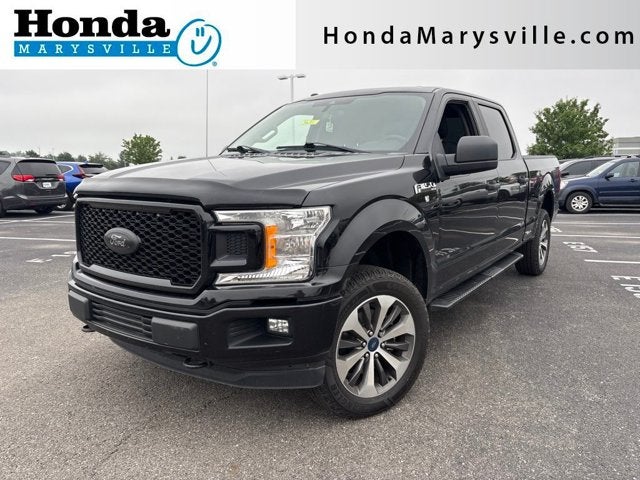 2019 Ford F-150 XL in Agate Black Metallic — front three-quarter view