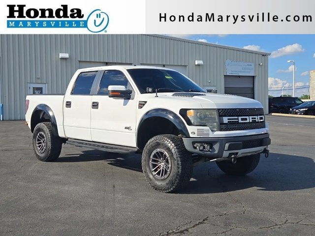 2013 Ford F-150 SVT Raptor in Oxford White — front three-quarter view