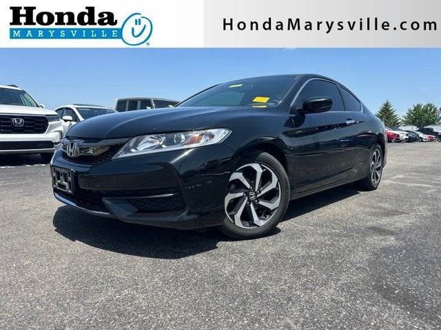 2017 Honda Accord LX-S in Crystal Black Pearl — front three-quarter view