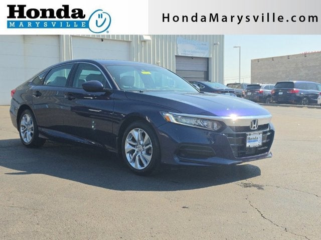 2019 Honda Accord LX in Obsidian Blue Pearl — front three-quarter view