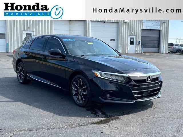 2021 Honda Accord EX-L in Crystal Black Pearl — front three-quarter view
