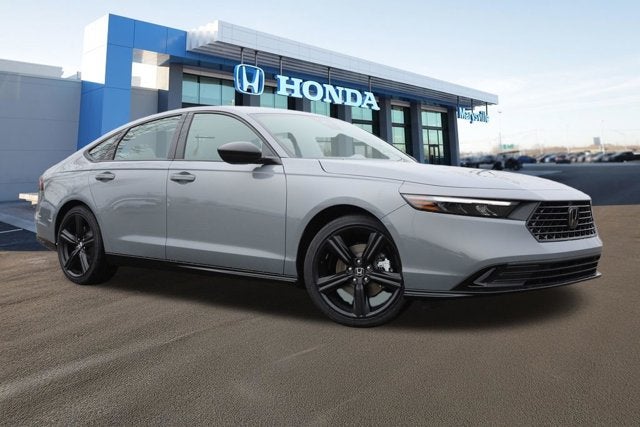 2026 Honda Accord Hybrid Sport-L Sedan in Urban Gray Pearl — front three-quarter view
