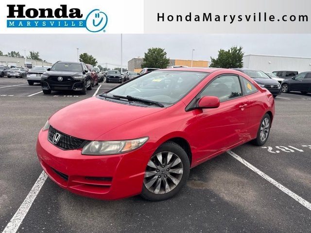 2009 Honda Civic EX in Rallye Red — front three-quarter view