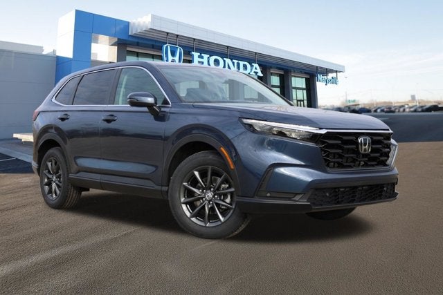 2026 Honda CR-V EX-L AWD in Canyon River Blue — front three-quarter view