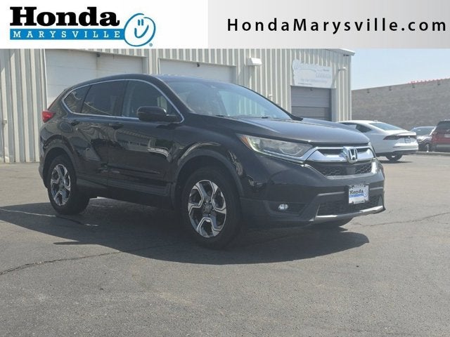 2018 Honda CR-V EX in Crystal Black Pearl — front three-quarter view