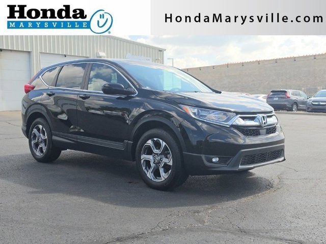2019 Honda CR-V EX in Crystal Black Pearl — front three-quarter view