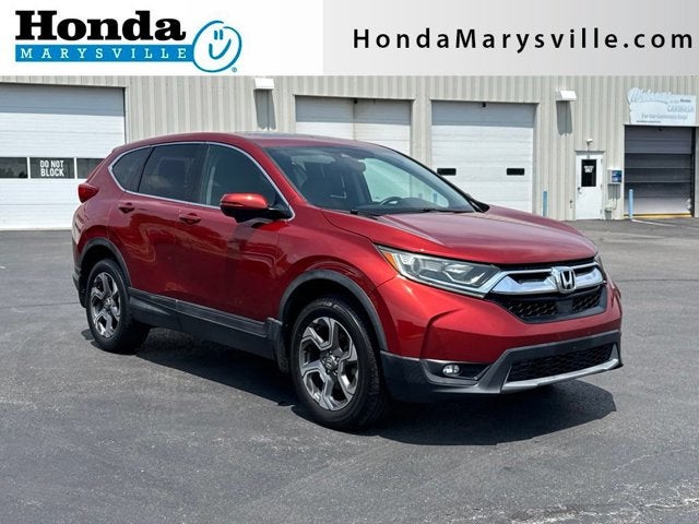 2019 Honda CR-V EX-L in Basque Red Pearl II — front three-quarter view