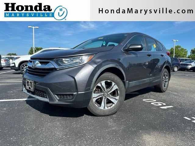 2017 Honda CR-V LX in Modern Steel Metallic — front three-quarter view