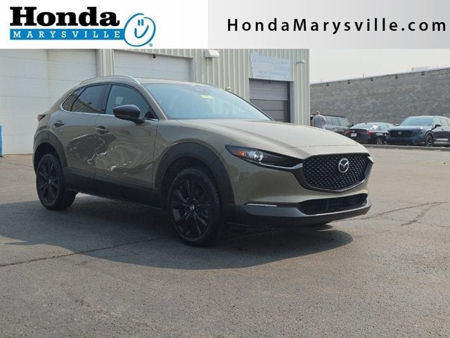 2024 Mazda Mazda CX-30 2.5 Carbon Turbo in Zircon Sand Metallic — front three-quarter view