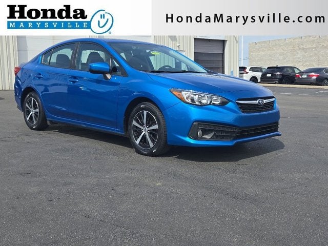 2023 Subaru Impreza Premium in Ocean Blue Pearl — front three-quarter view