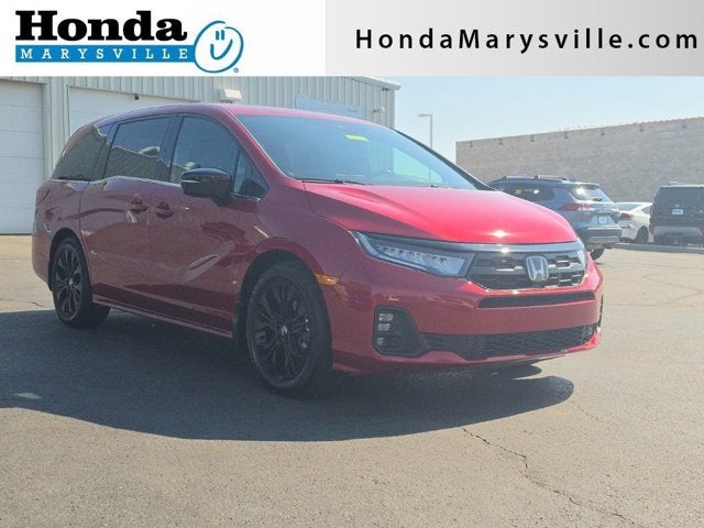 2025 Honda Odyssey Sport-L in Radiant Red Metallic II — front three-quarter view