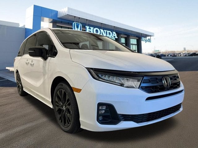 2026 Honda Odyssey Sport-L Auto in Platinum White Pearl — front three-quarter view