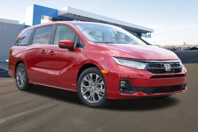 2026 Honda Odyssey Touring Auto in Radiant Red Metallic II — front three-quarter view