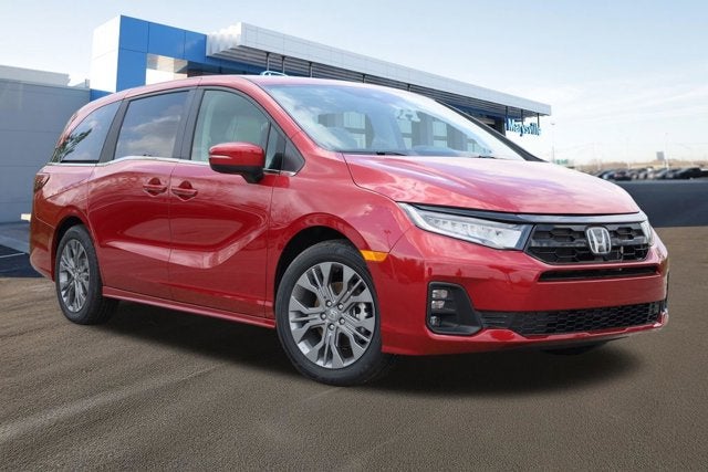 2026 Honda Odyssey Touring Auto in Radiant Red Metallic II — front three-quarter view