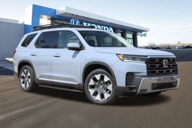 2026 Honda Pilot Touring AWD in Sonic Gray Pearl — front three-quarter view