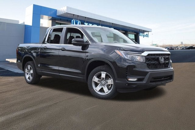 2026 Honda Ridgeline RTL AWD in Crystal Black Pearl — front three-quarter view