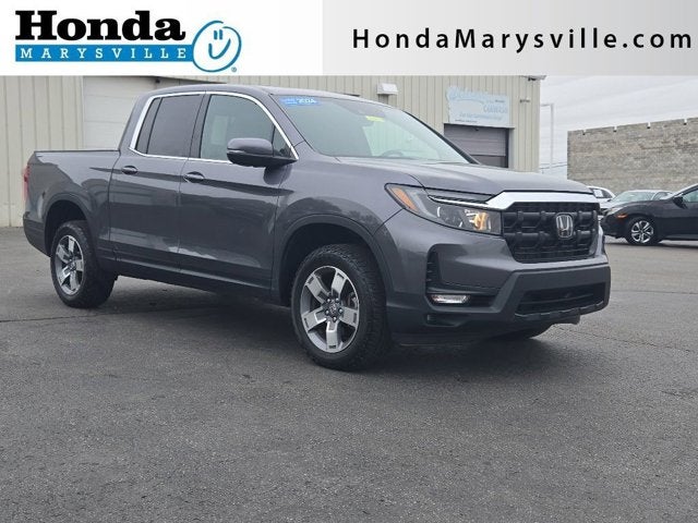 2024 Honda Ridgeline RTL in Modern Steel Metallic — front three-quarter view