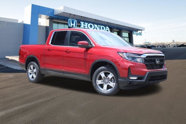 2026 Honda Ridgeline RTL AWD in Radiant Red Metallic II — front three-quarter view