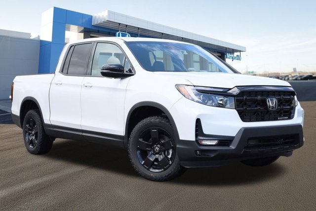 2026 Honda Ridgeline Black Edition in Platinum White Pearl — front three-quarter view