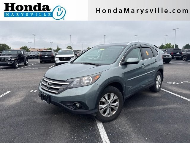 2012 Honda CR-V EX-L in Opal Sage Metallic — front three-quarter view