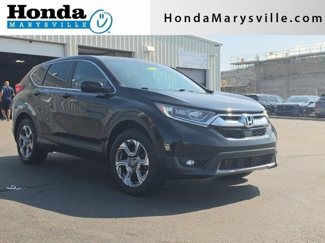 2019 Honda CR-V EX in Crystal Black Pearl — front three-quarter view