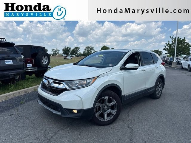 2018 Honda CR-V EX-L in White Diamond Pearl — front three-quarter view
