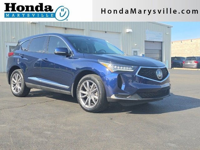 2024 Acura RDX Technology Package in Fathom Blue Pearl — front three-quarter view