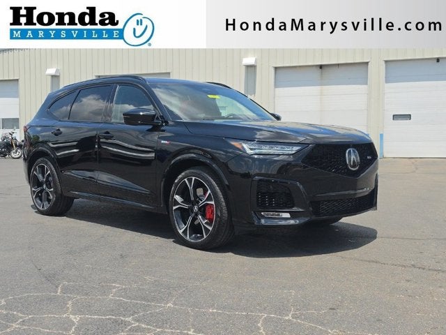 2025 Acura MDX Type S w/Advance Package in Majestic Black Pearl — front three-quarter view