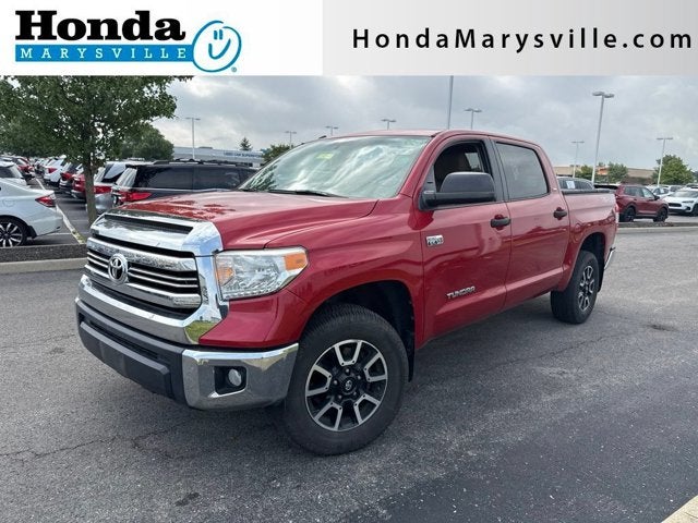 2017 Toyota Tundra SR5 in Barcelona Red Metallic — front three-quarter view