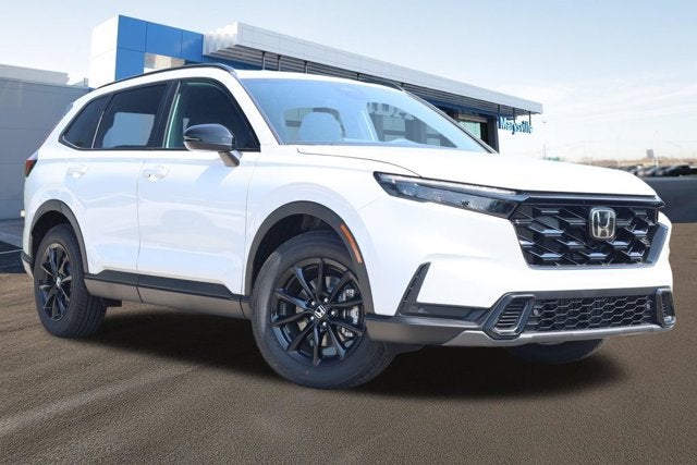 2026 Honda CR-V Hybrid Sport-L AWD in Platinum White Pearl — front three-quarter view