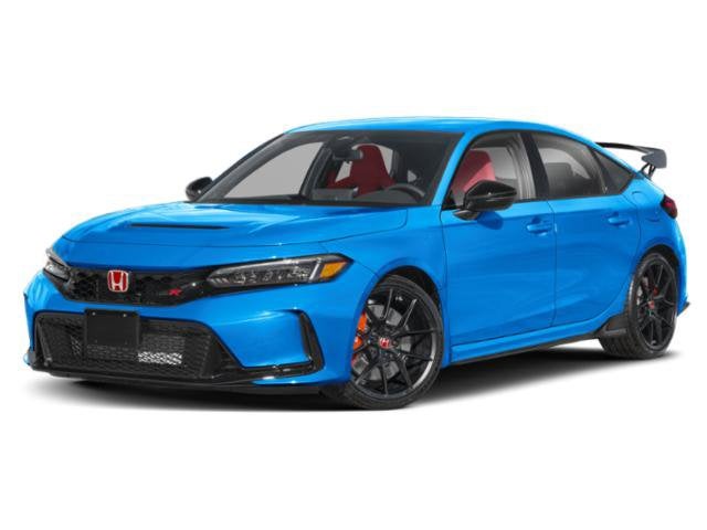 2024 Honda Civic Hatchback Base in Sonic Gray Pearl — front three-quarter view