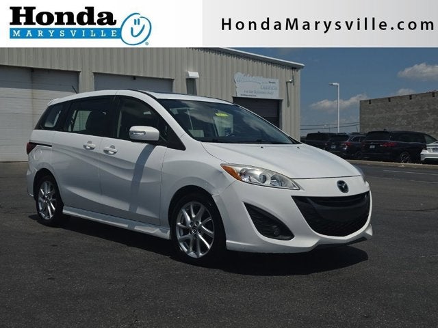 2014 Mazda Mazda5 Grand Touring in Crystal White Pearl — front three-quarter view